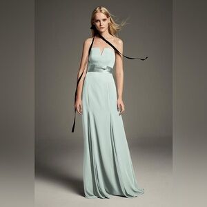 White by Vera Wang Strapless Crepe Soie Dress